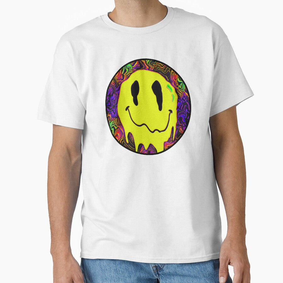 Classic Smiley – Drippy Yellow Rave Face Art by remipebbles