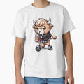 Fluffy Baby Highland Cow Ride Electric Scooter by Funny Vintage Stickers And T-Shirts