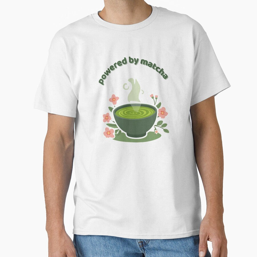 Cute Matcha Cup Graphic – ‘Powered by Matcha’ Illustration by Joy & Art