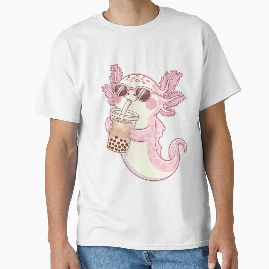 Axolotl Bubble Tea by Funny Vintage Stickers And T-Shirts