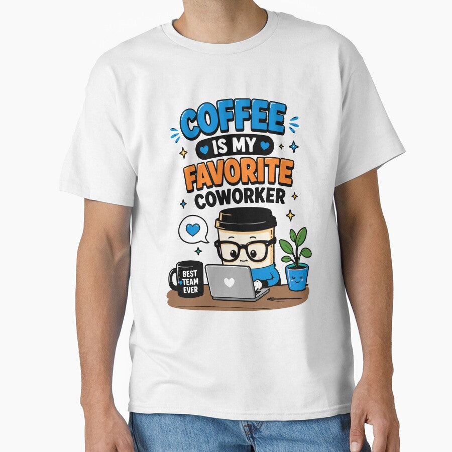 Coffee Is My Favorite Coworker Funny Quote by Gift Phrase Studio