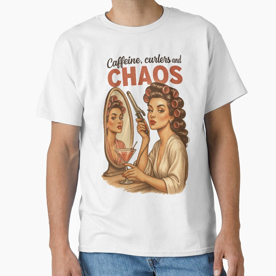 Funny Retro Caffeine Curlers and Chaos by legendaryskins