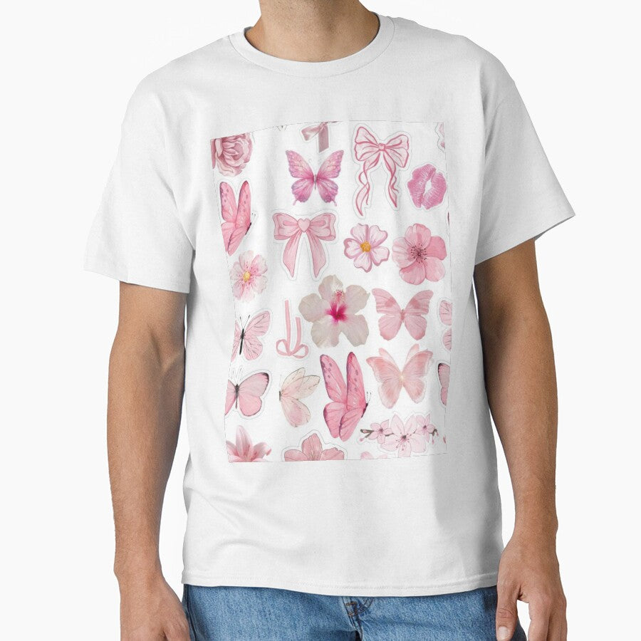 Pink Coquette Sticker Pack Aesthetic Butterfly and Flowers by Camistudios