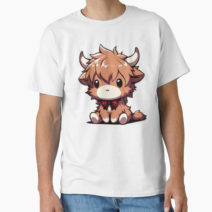 Fluffy Baby Highland Cow by Funny Vintage Stickers And T-Shirts