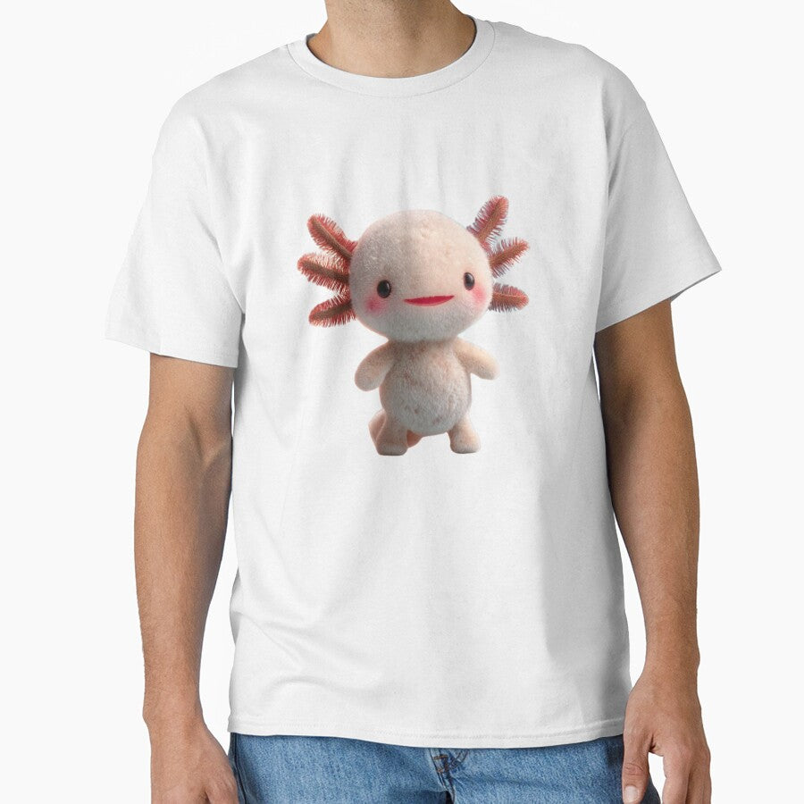 Kawaii Axolotl Creature – Fluffy Pink Axolotl Design by MadeByACJ