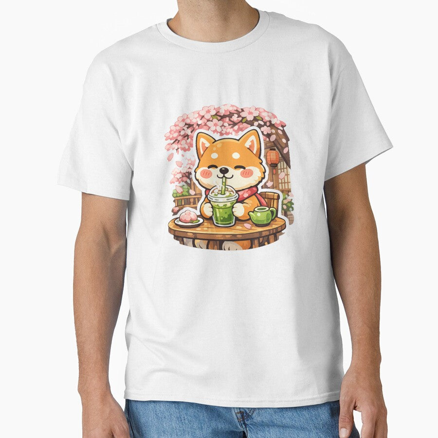 Sakura Matcha Shiba Inu – Cute Japanese Spring Cafe Aesthetic by kawaii animal store (in Japan)