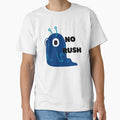 No Rush - Cute Blue Slug Slow Living Art by RohiMade