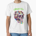 Urban Ell Psychedelic Skull T-Shirt – Trippy Mushroom Drip Art Design by Urban-Ell