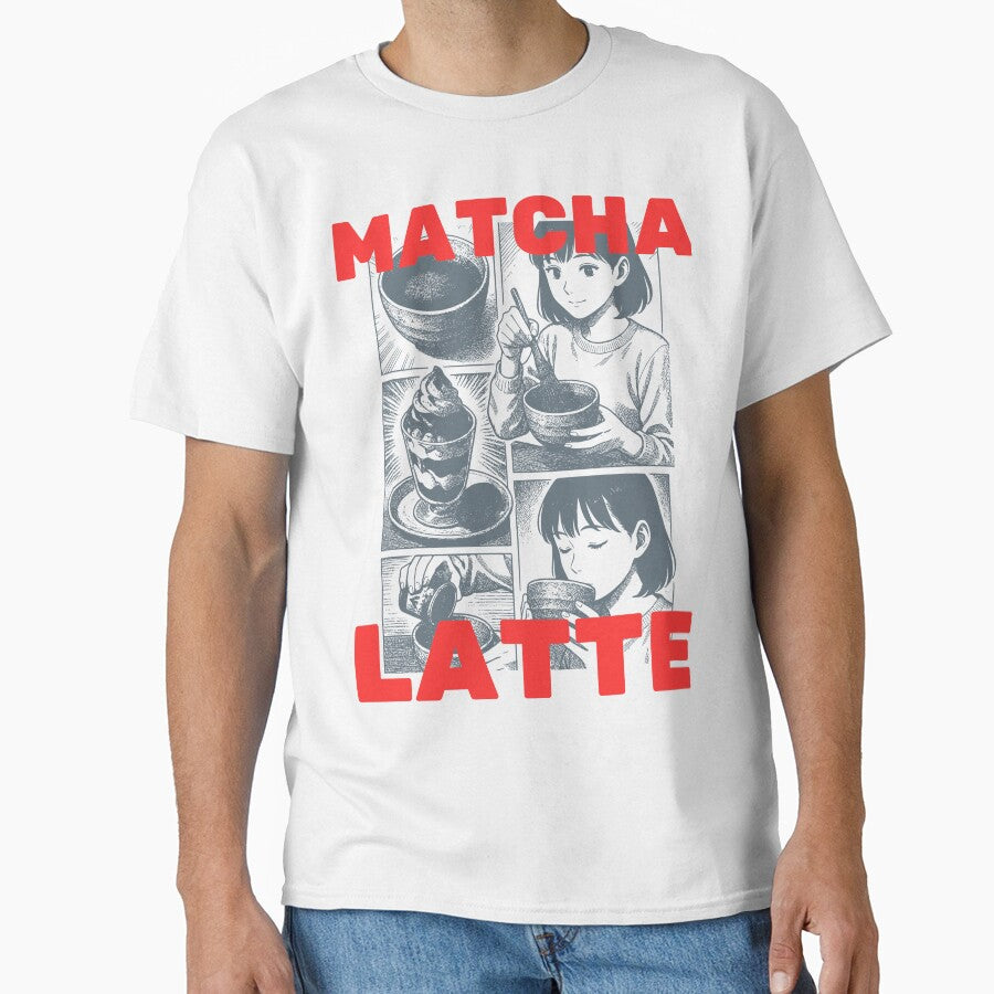 Matcha Latte Manga Panel Tee – Japanese Aesthetic by theinkedprintco