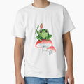 Cute Frog with flower sitting on musroom by myrll