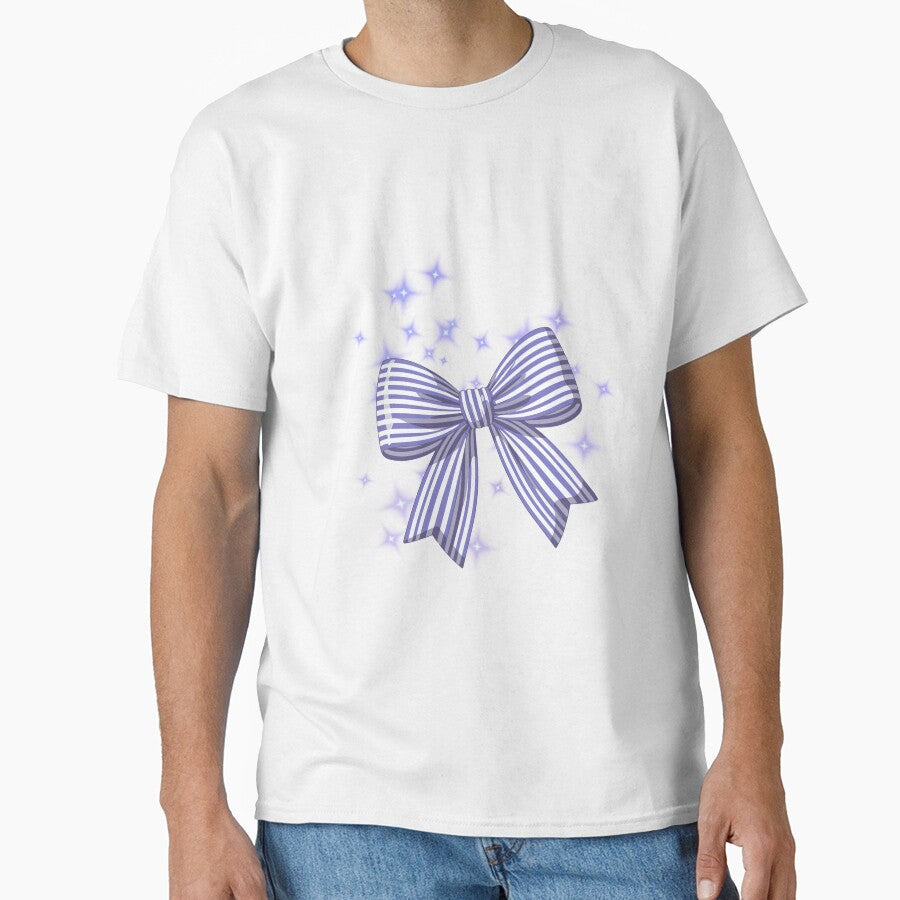 Purple striped ribbon bow (I'm just a girl) by serenebookworm