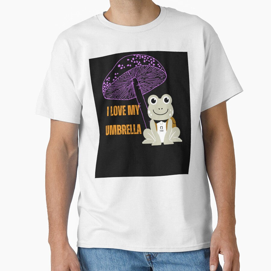 Frog and umbrella Mushroom sticker by Cosmicworld07