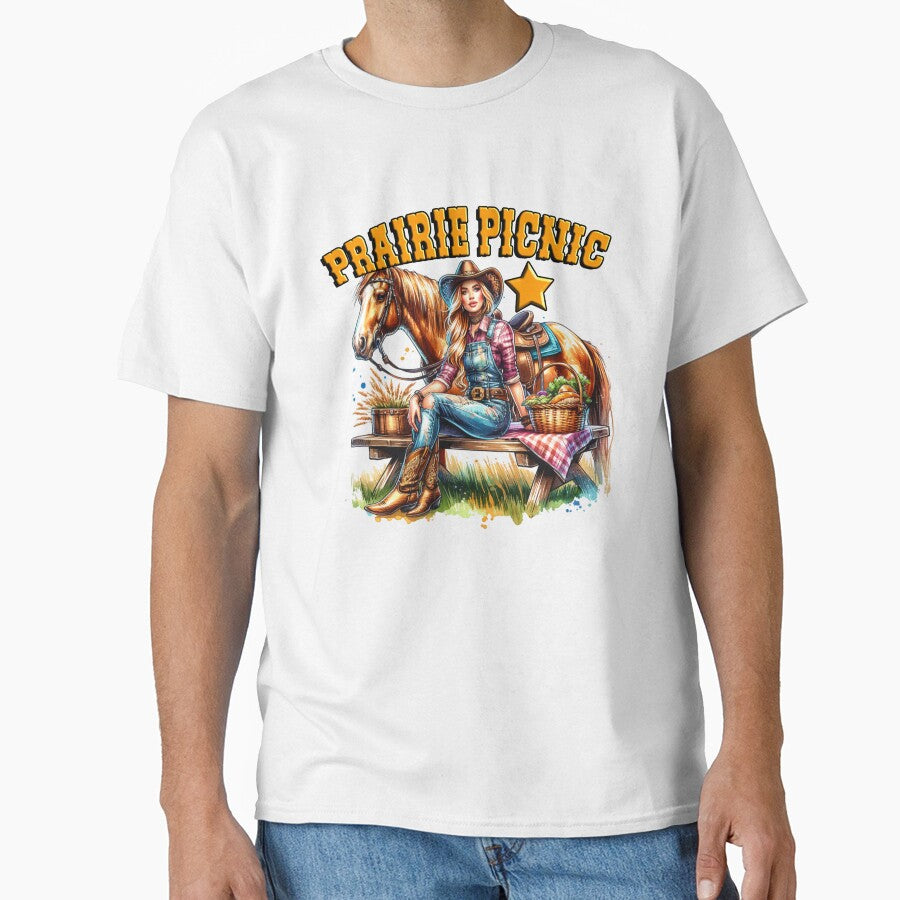 Wild West Cowgirl Vibes- Prairie picnic - Tshirts, Mugs, Stickers & More by artedigital99