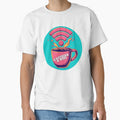 Caffeine and Wifi Powered - Funny Retro Freelancer & Digital Nomad Sticker by The Silly Grumpy Society