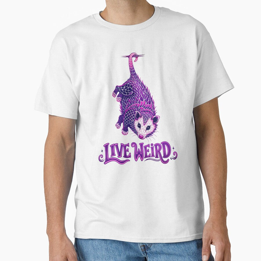 Live Weird Purple Opossum Funny Trash Cat by LSphere Art