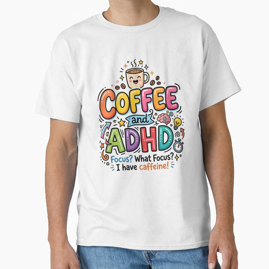 Powered by coffee and adhd funny quote by Marti’s Shop Corner