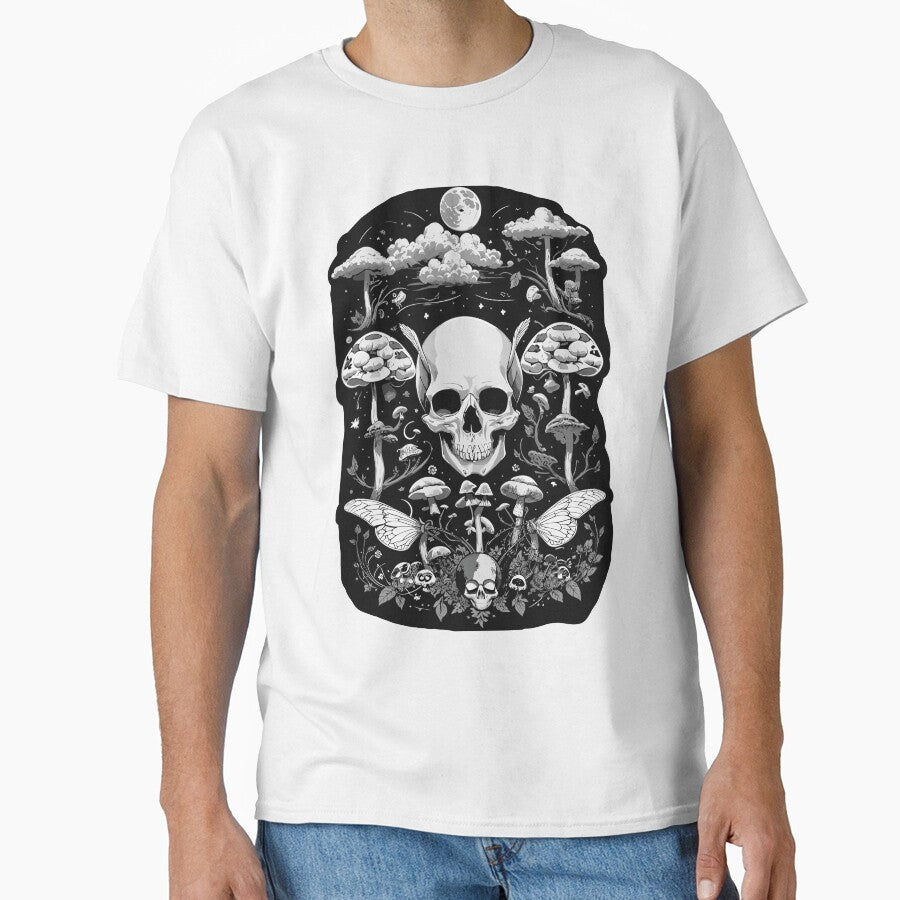 Gothic Aesthetic: Skull, Moths, Mushrooms by LoFiArtFart