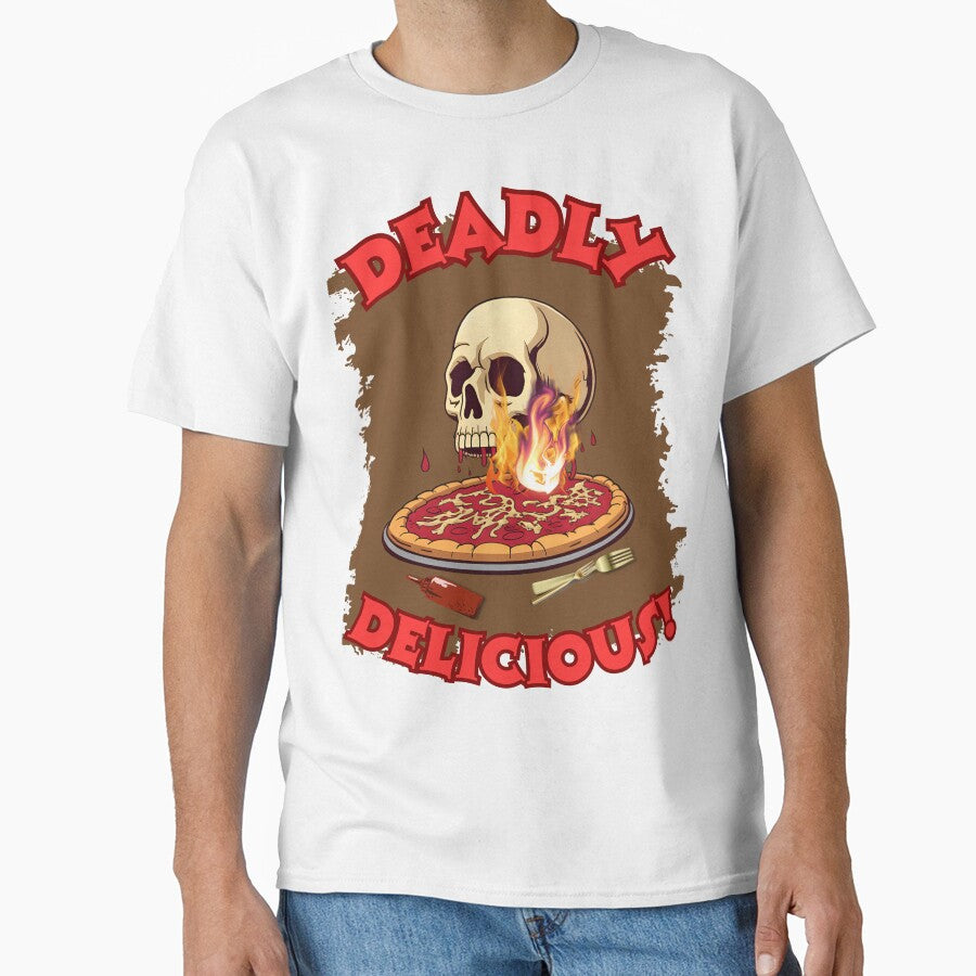 Deadly Delicious Pizza Skull | Funny Horror Foodie Gift by CREEPY CRAZE