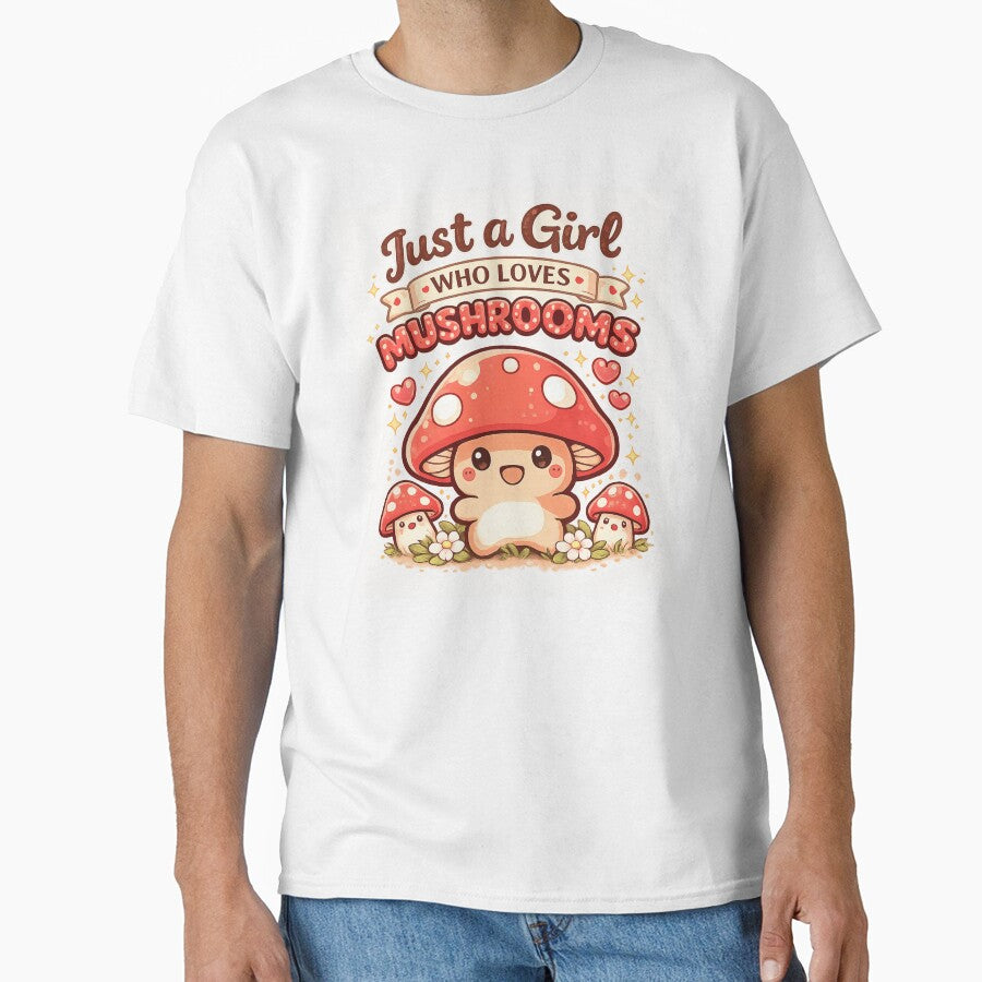 Cute Kawaii Mushroom Sticker & T-Shirt Design by RoPrincess