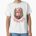 Fluffy a lotl. Pink Axolotl, funny illustration. by Grygiel23