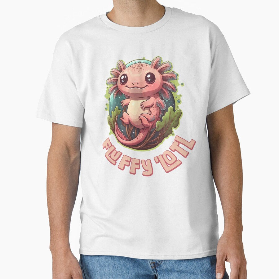 Fluffy a lotl. Pink Axolotl, funny illustration. by Grygiel23