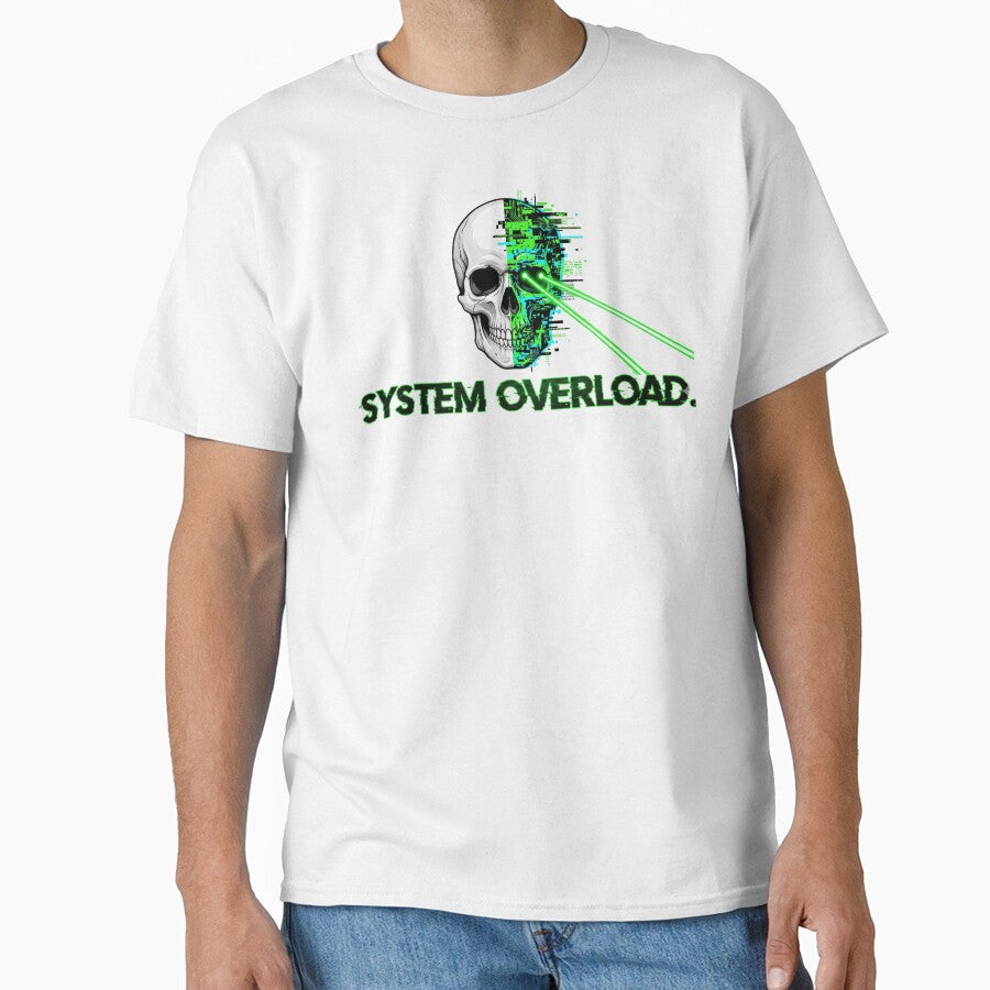 Techno T-Shirt - 'System Overload' - Glitch Skull Rave Art by INWESTOR88