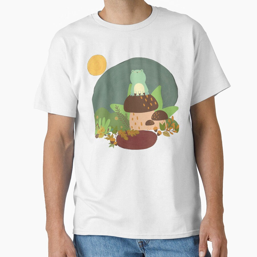 Frog on a Mushroom, Frog in a Fog by Dog Terrier Lovers
