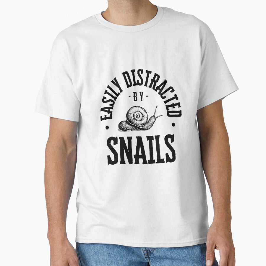 Easily Distracted by Snails – Funny Vintage Snail Lover Shirt by theinkedprintco