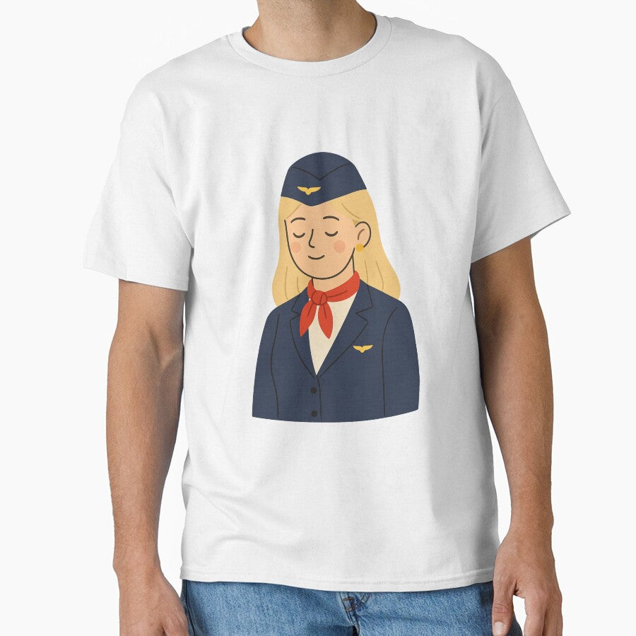 Scandinavian Stewardess | Cute Flight Attendant Illustration | Aviation Lover Gift by TshirtMyMom