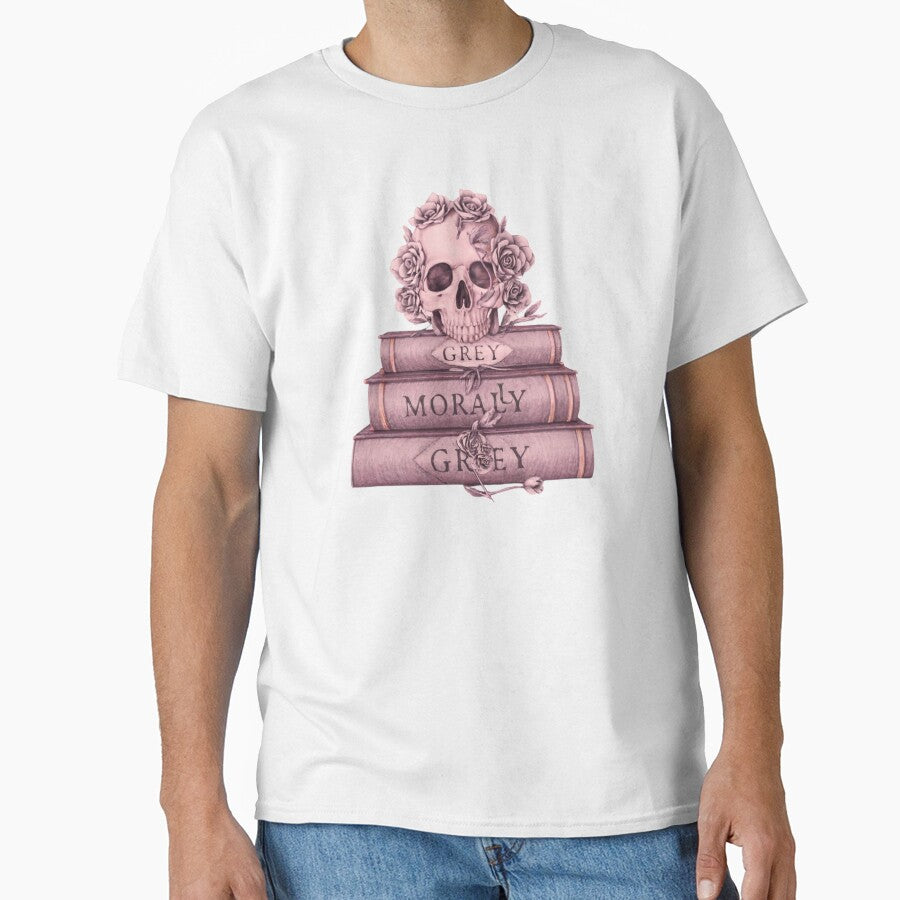 Morally Grey Dark Romance Books Funny Gifts for Dark Romance Readers Skull Cool With Roses by MatthewViews
