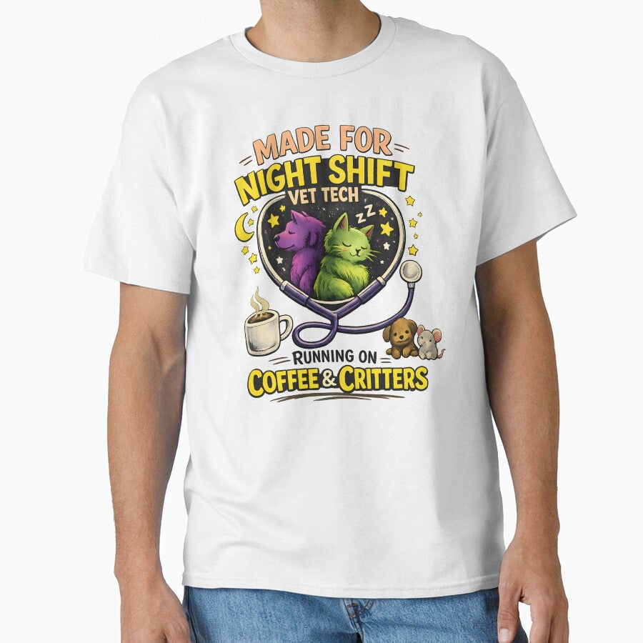 Funny Vet Tech Night Shift - Coffee and Critters Veterinary by Trendora Stor