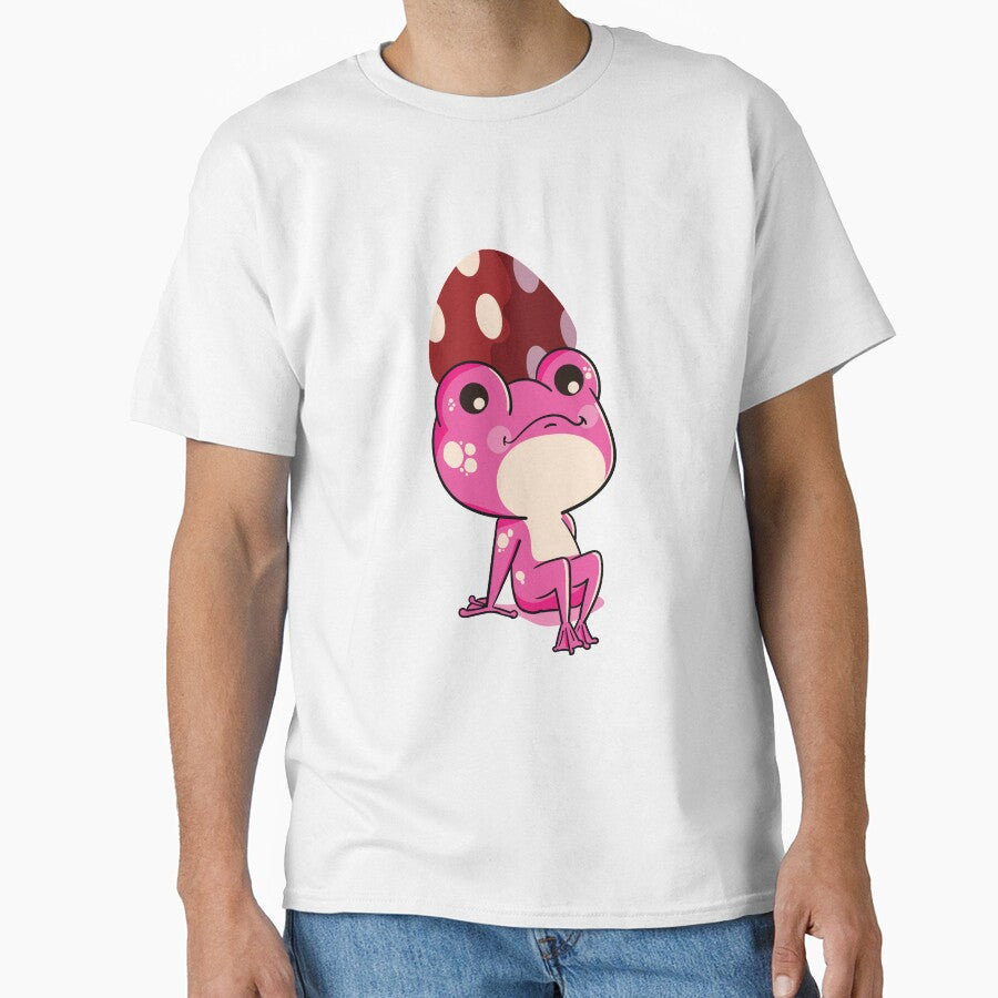 Pink Frog with Mushroom Hat Cute by Rima-Store-19