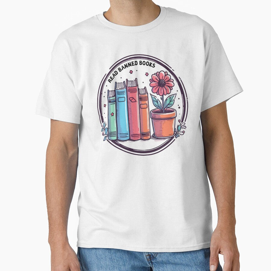 Read Banned Books Pot Flower Pastel by TomFrontierArt