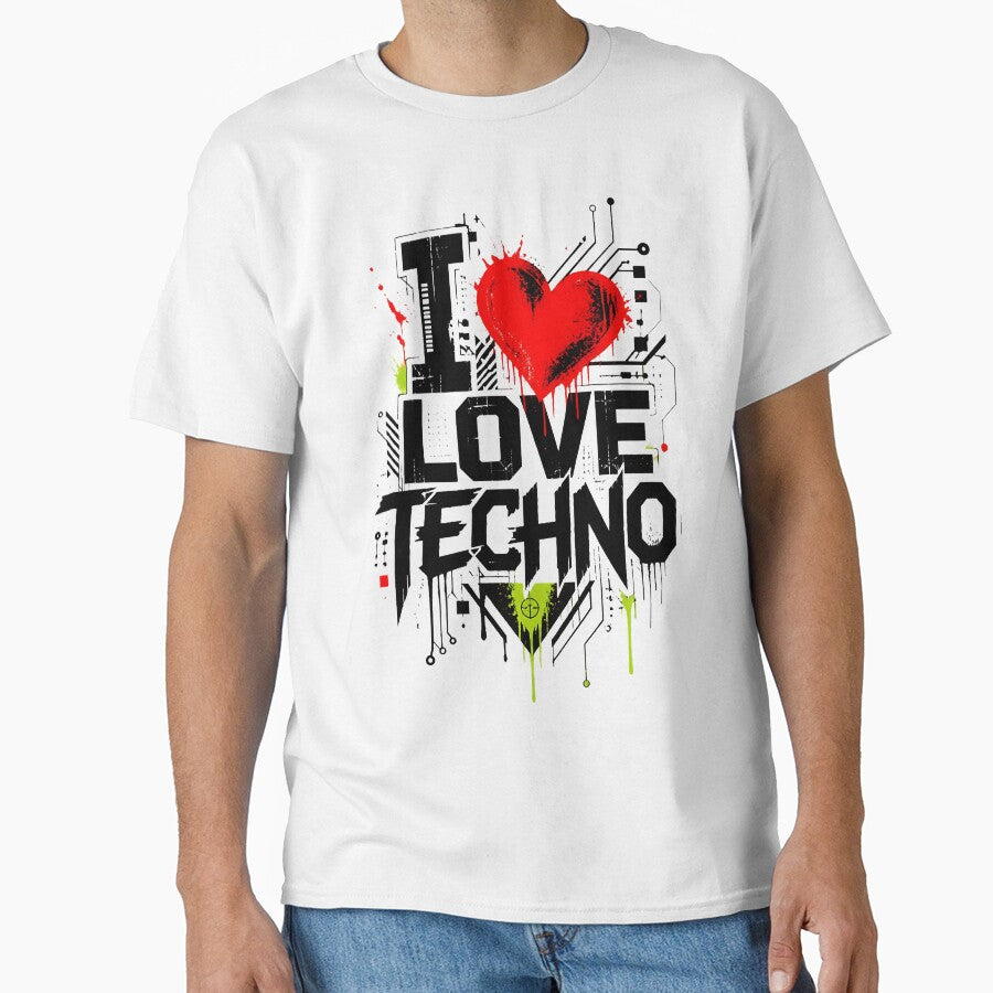 Love Techno Industrial Street Art Grungy by  ZenRave Designs