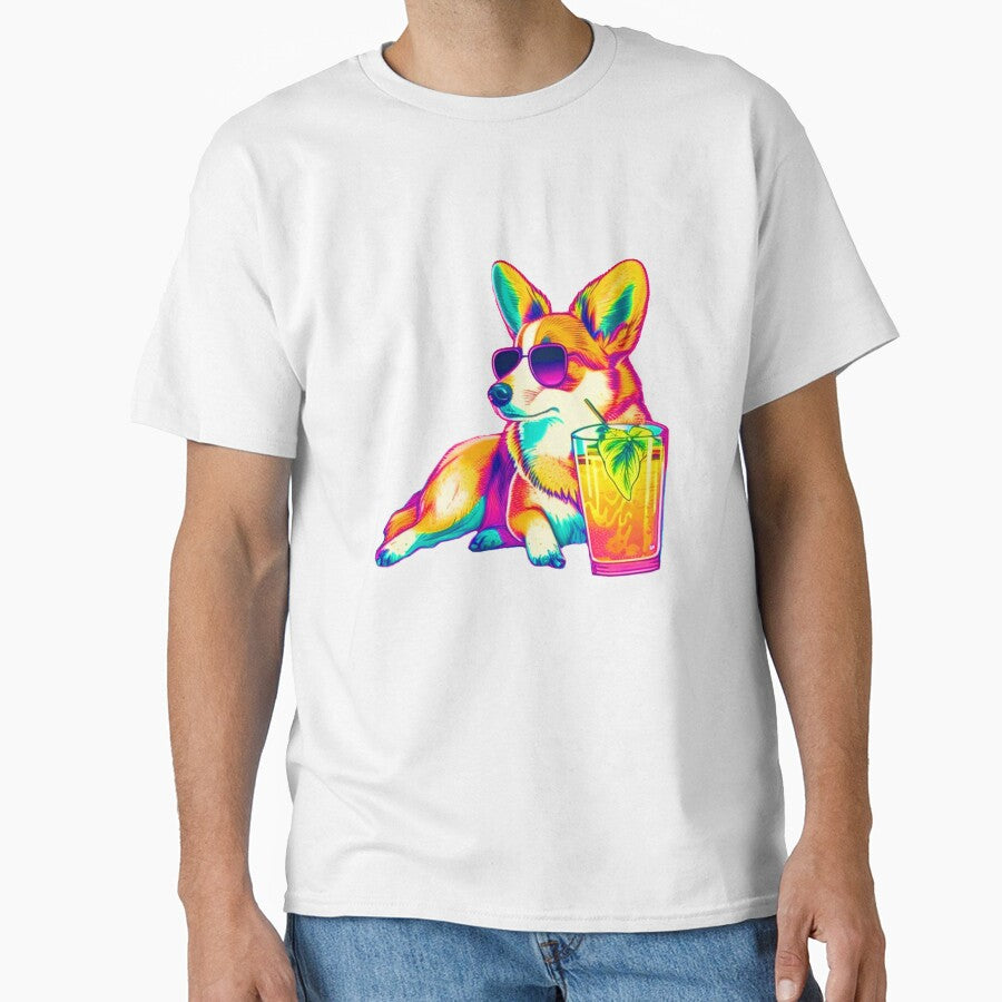 Funny Corgi Design Sticker Dog Tropical Summer Vacay Mode Vacation by reddrive88