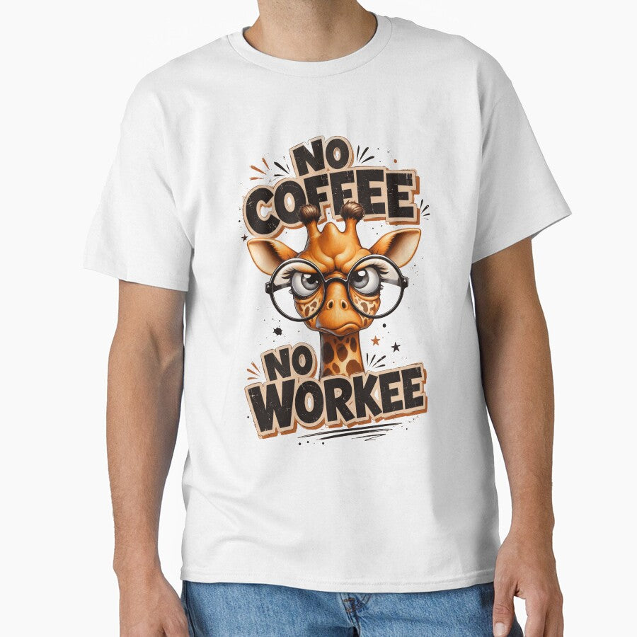 No Coffee No Work Funny Giraffe by blackBubble1