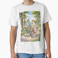 Romantic Cat Couple on a Bicycle in Watercolor Park by TheCoolCatsMx