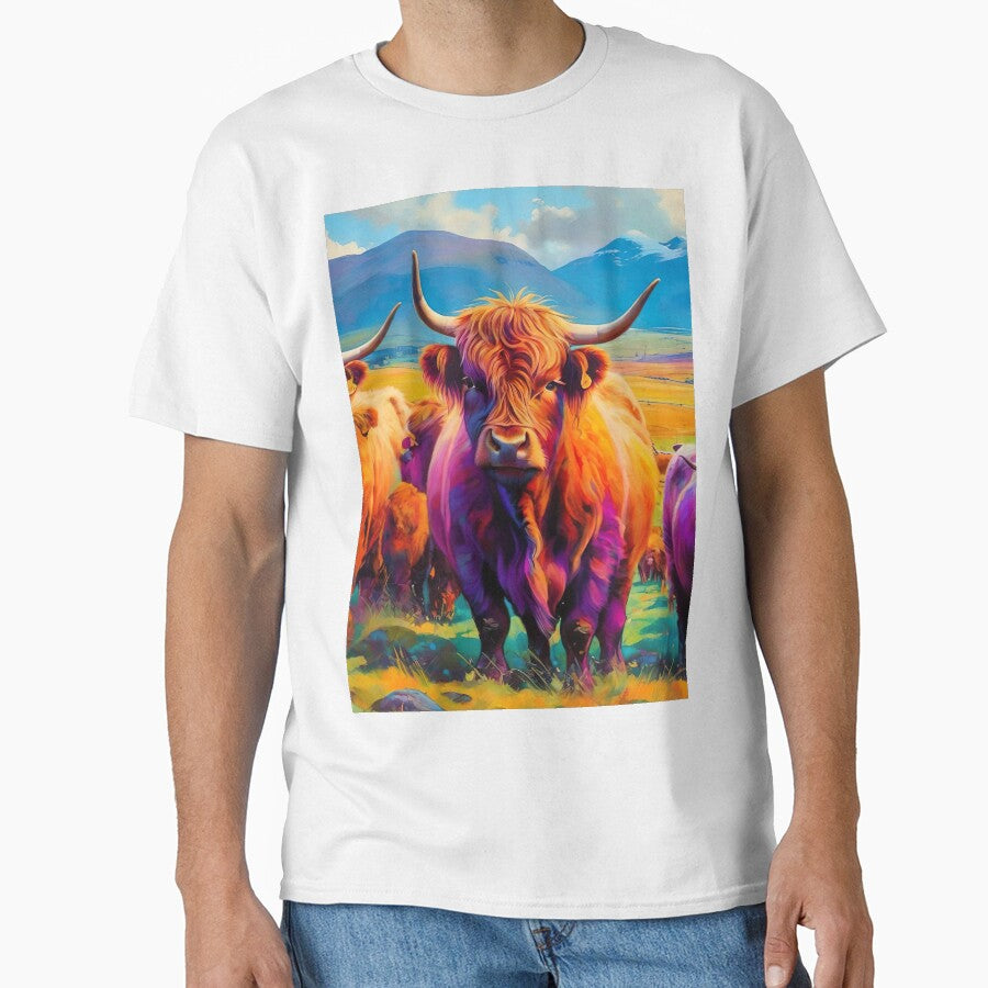 Cute Highland Cow Painting by Tamas Das