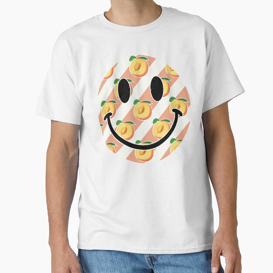 Peach Pattern Smiley Face Design by ArtfulWeave
