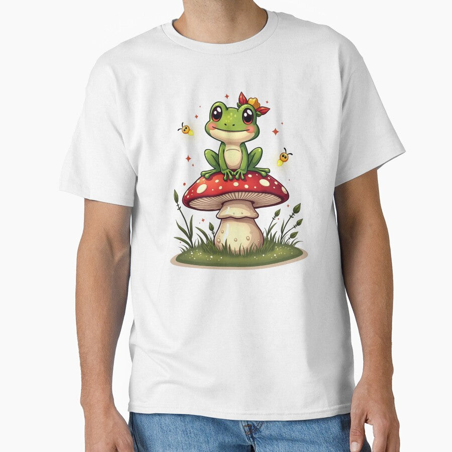 Cute Frog on Mushroom by Bulwshop