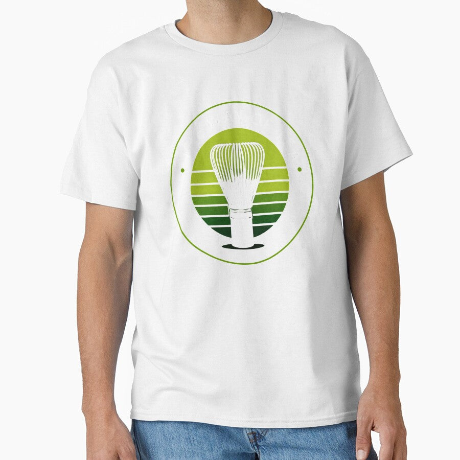The Way of Tea - Japanese Matcha Whisk Retro Badge Design by BrewmarkStudio