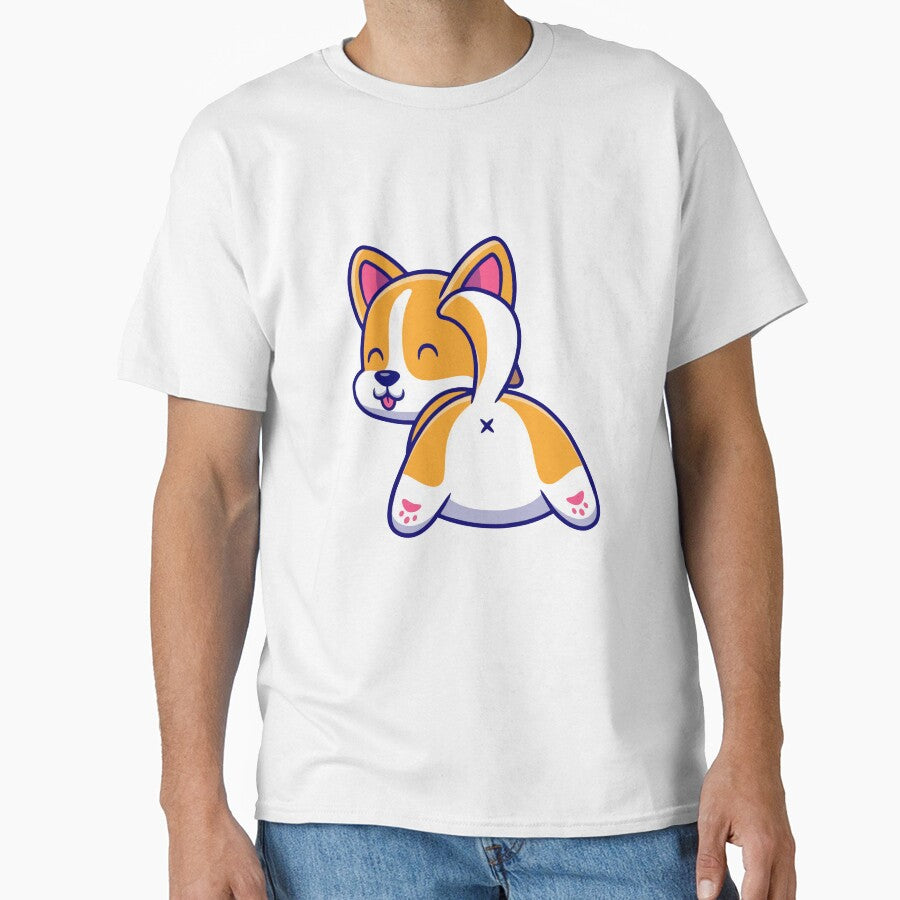 Cute Corgi Butt Sploot Kawaii Dog Illustration by sdbienv