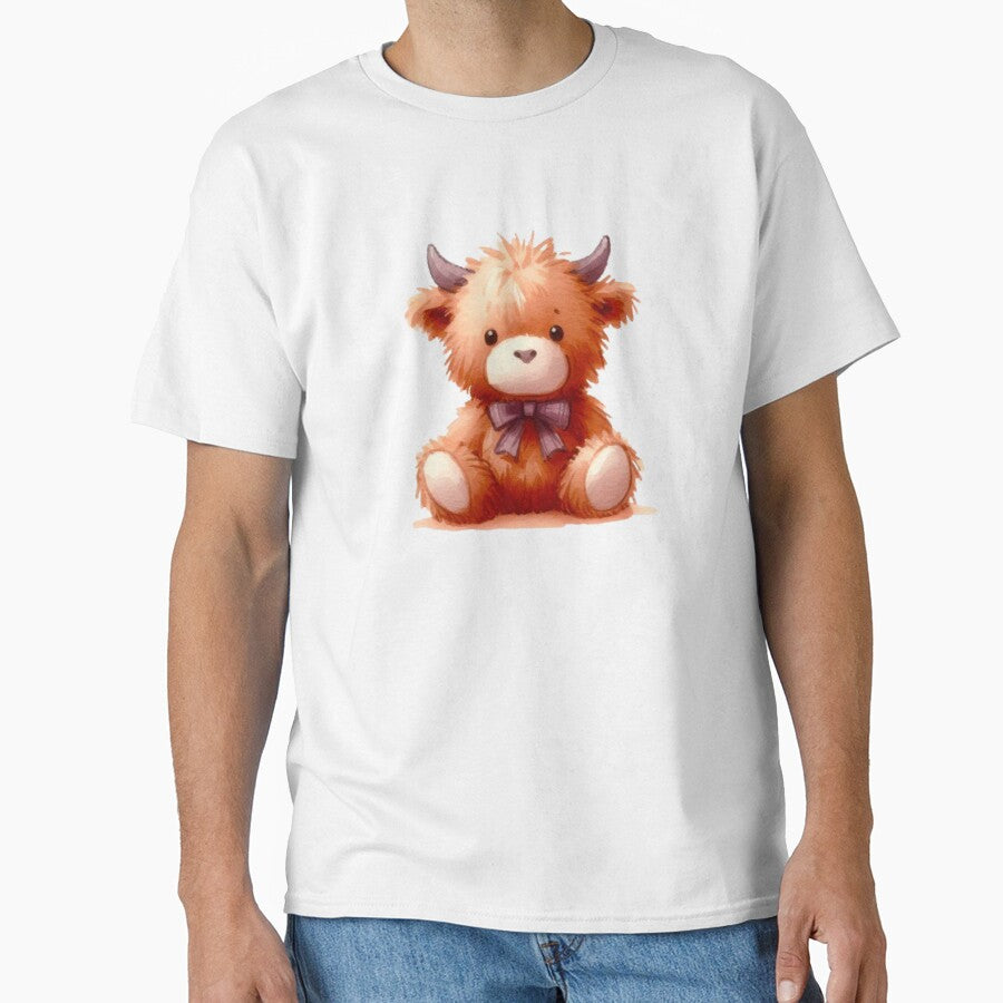 Light baby Brown highland calf with bow by DaintyDooodles