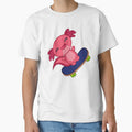 Neon pink axolotl skater by SoapSuds7