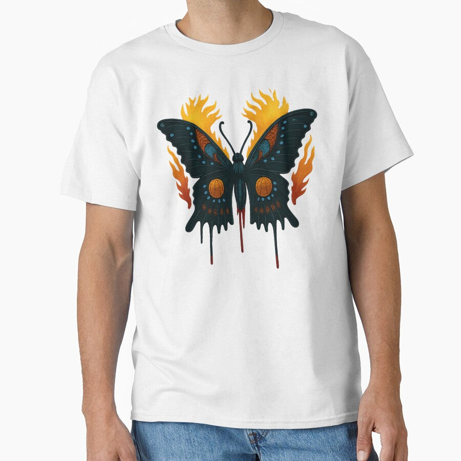 Flame Moth Occult Dark Fantasy Artwork by CottonandQuill