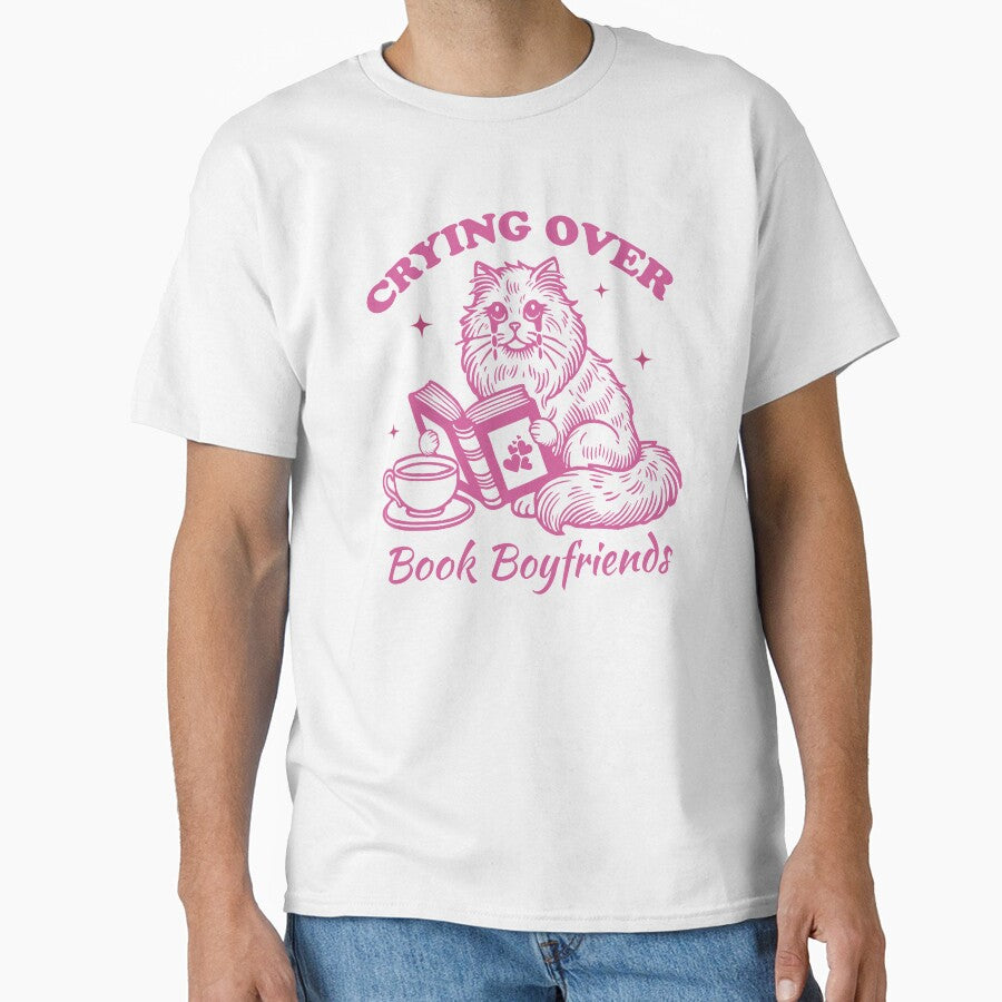 Crying Over Book Boyfriends Funny Bookish Slogan for Book Lovers by ScorpioSunStudio