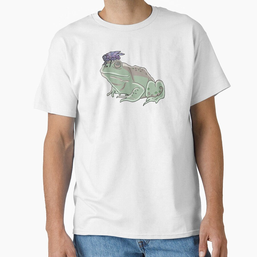 Frog with Fly Illustration - Cottagecore and Goblincore Aesthetic Art by LeshanArt