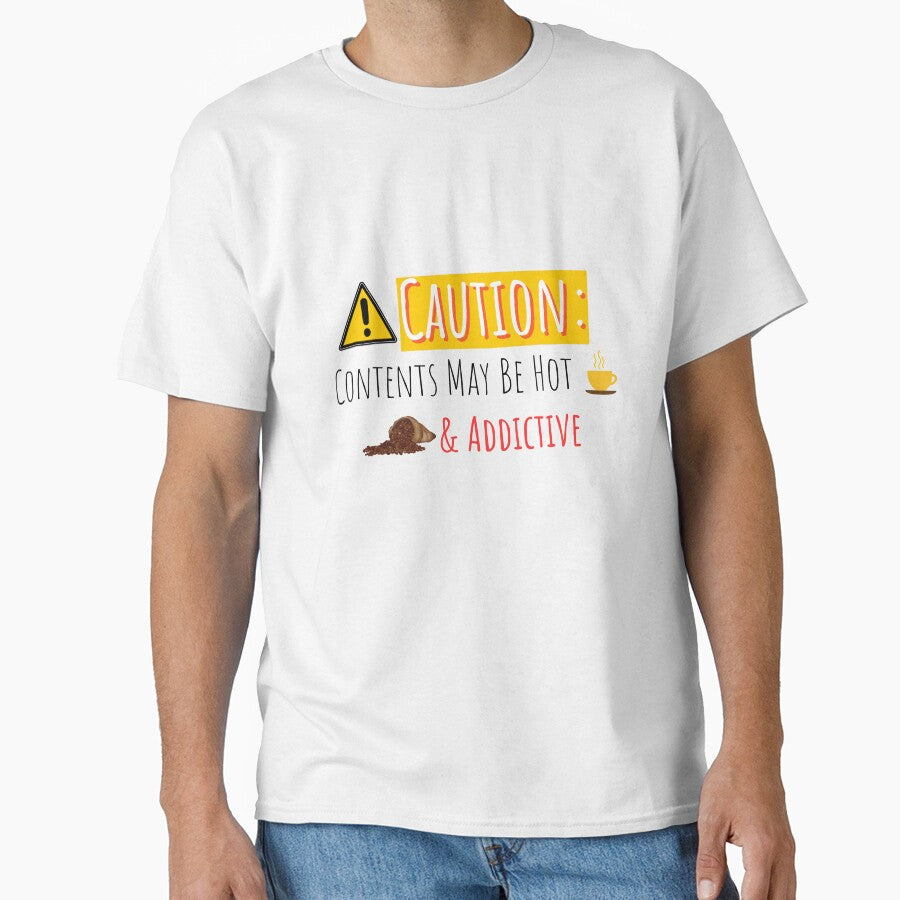 Caution Hot & Addictive – Funny Coffee Lover Design by J0b4t