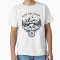 Into The Wild Camping Line Art, Mountain, Adventure, Compass by HumanMess