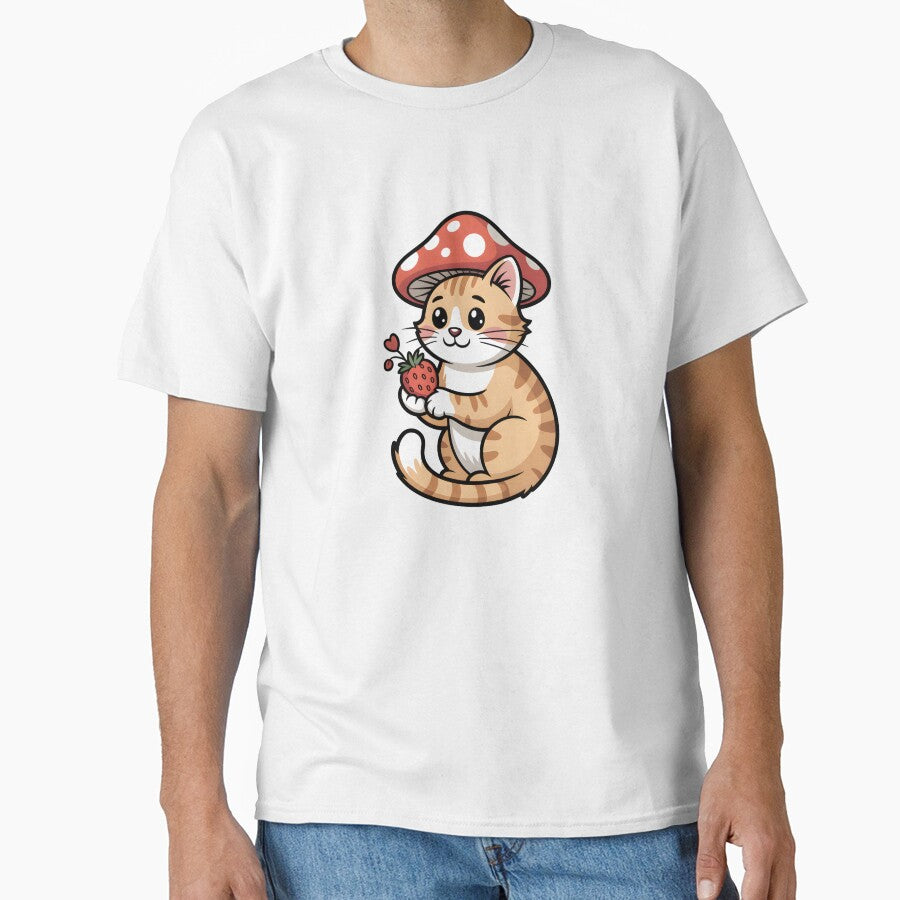 Playful Orange Tabby Cat with Mushroom Hat by Mr-wow